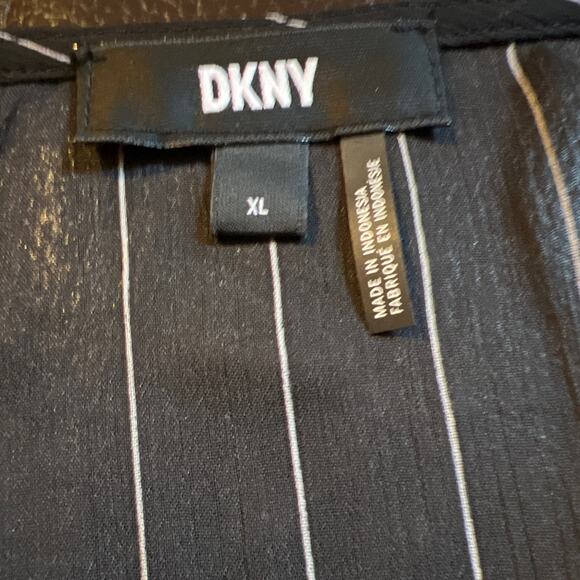 DKNY Tie Waist V-Neck Pinstrip Blouse 2-Piece Size XL - Picture 13 of 13